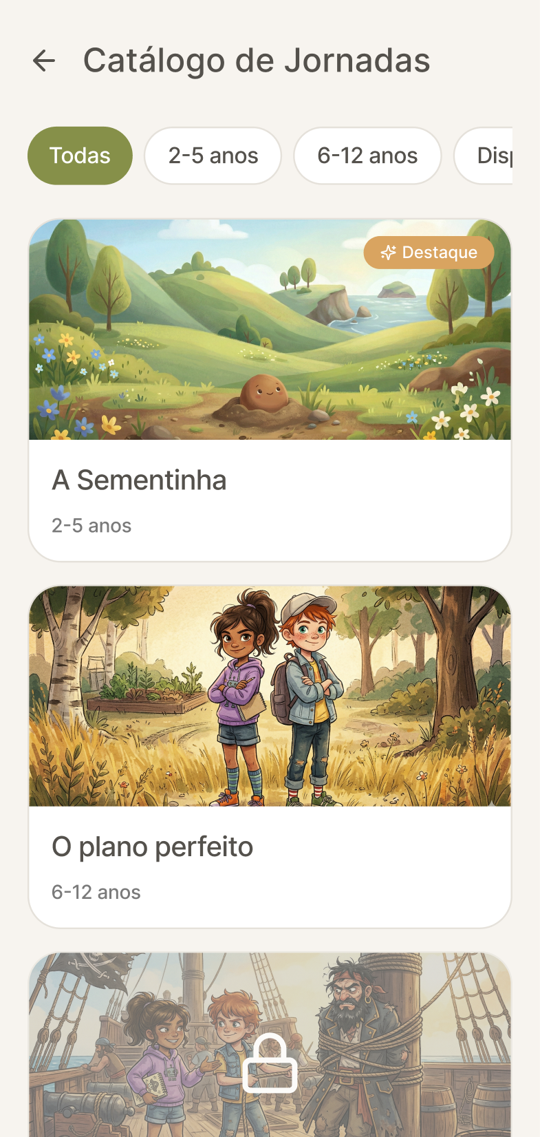 Tela de boas-vindas do app